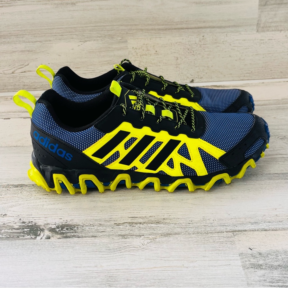 adidas Men's Athletic Shoes Blue and Neon Yellow